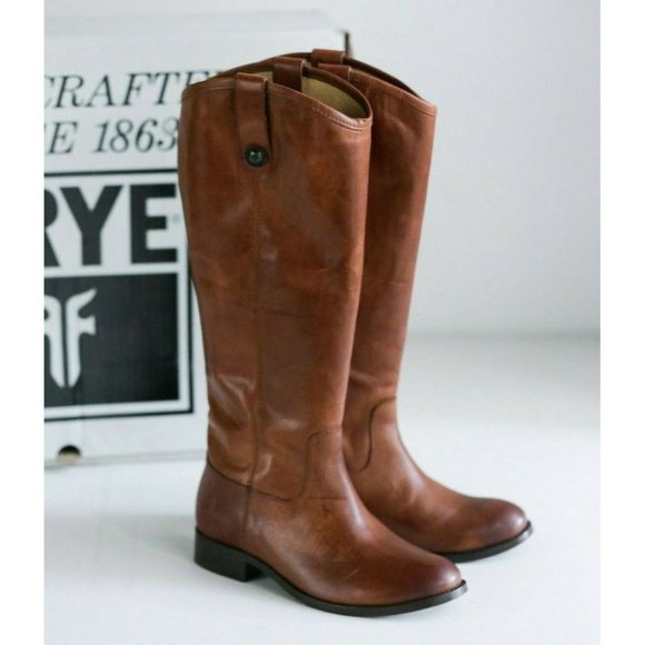 Frye Shoes - Frye Melissa Button Style Knee Lenght Factory Distressed Brown Leather Boots 5.5